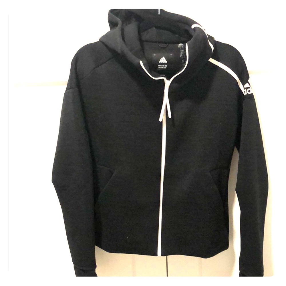Black zippered Adidas Hoodie!
